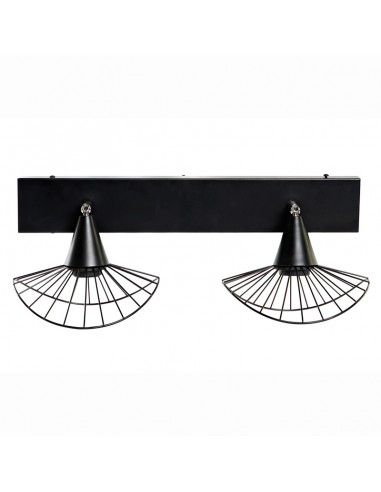 APLIQUE METAL NEGRO 2LUCES 16x50