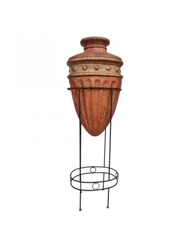 JARRÓN TERRACOTA CON SOPORTE 142x46