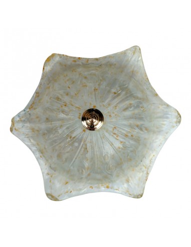 PLAFON DE TECHO FLOR BLANCO - ORO 15x40