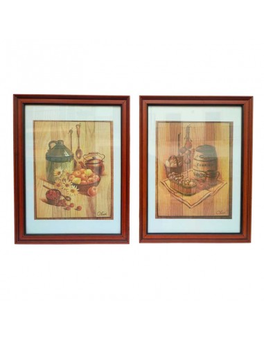CUADRO BODEGON FRUTA 44x34 set de dos