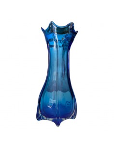 FLORERO VIDRIO AZUL 23x12