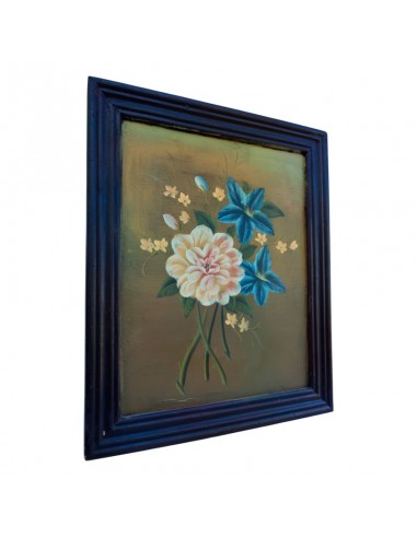 CUADRO FLORES ANTIGUO 40x33