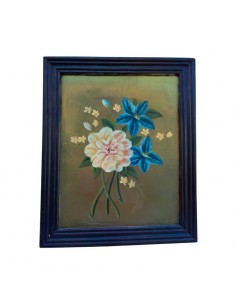CUADRO FLORES ANTIGUO 40x33