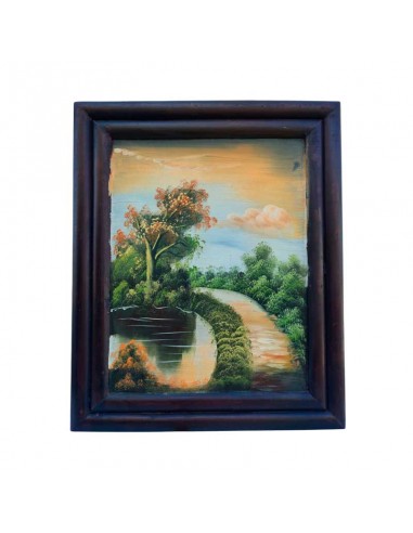 CUADRO PAISAJE ANTIGUO 40x33