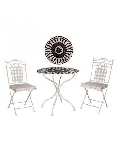 JUEGO DE MESA Y SILLAS MOSAICO JARDIN