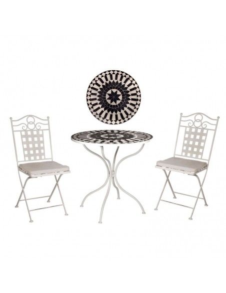 JUEGO DE MESA Y SILLAS MOSAICO JARDIN