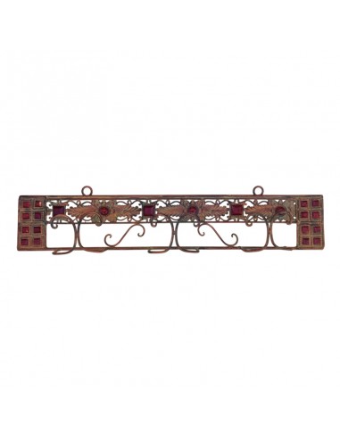 PERCHA DE PARED FORJA MARRÓN 13x71