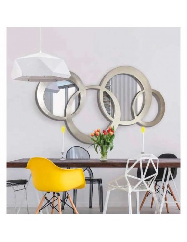 ESPEJO DECORATIVO ESFERAS PLATA 133x73