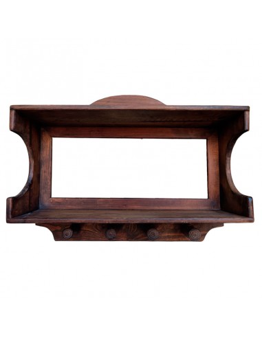 ESPEJO PERCHA MADERA CON ESTANTE 54x68