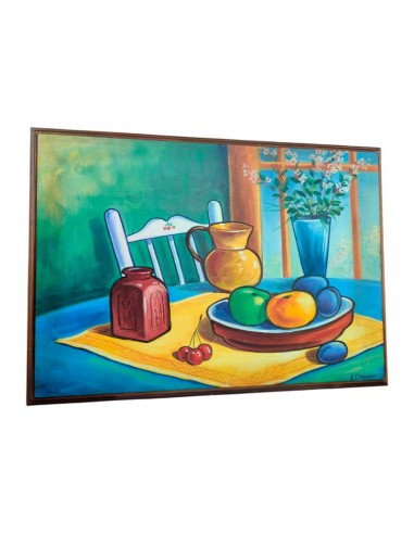 CUADRO CLASICO BODEGON JARRÓN AZUL 42x59