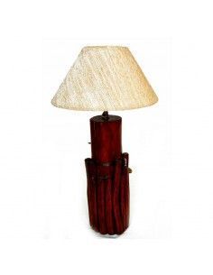 LAMPARA DE SOBREMESA MADERA RUSTICA