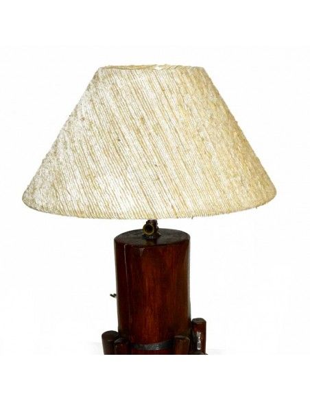LAMPARA DE SOBREMESA MADERA RUSTICA