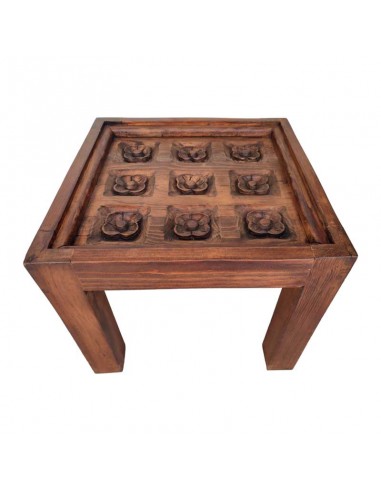MESA AUXILIAR MADERA TALLADO FLORAL...