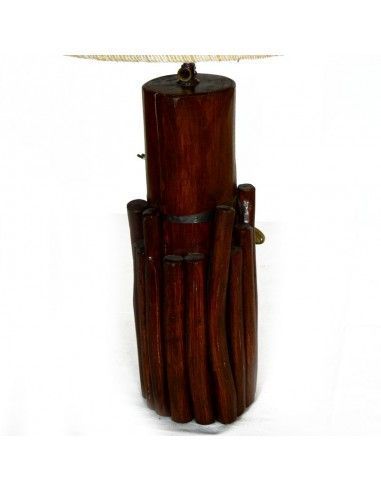 LAMPARA DE SOBREMESA MADERA RUSTICA