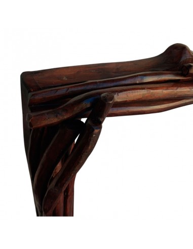 CONSOLA CON ESPEJO MADERA ENTRELAZADA