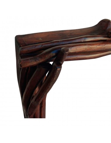 CONSOLA CON ESPEJO MADERA ENTRELAZADA