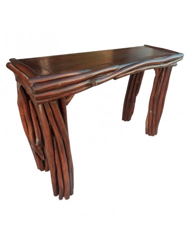 CONSOLA CON ESPEJO MADERA ENTRELAZADA