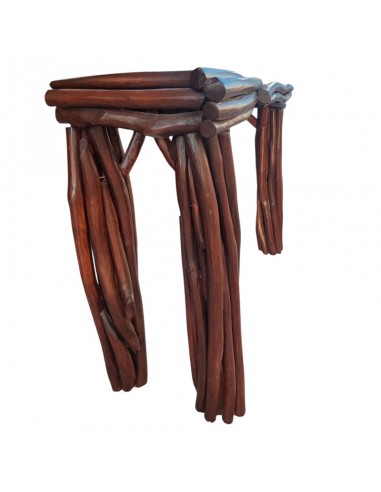 CONSOLA CON ESPEJO MADERA ENTRELAZADA