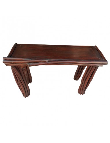 CONSOLA CON ESPEJO MADERA ENTRELAZADA