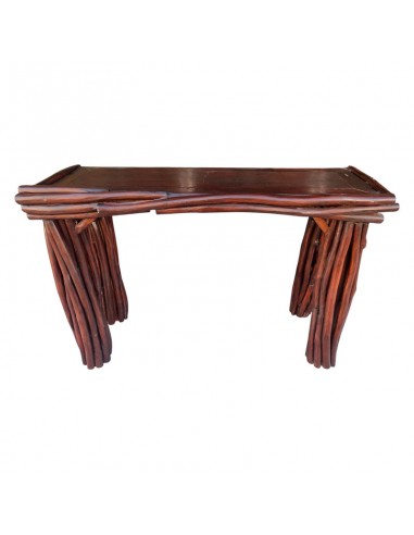 CONSOLA CON ESPEJO MADERA ENTRELAZADA
