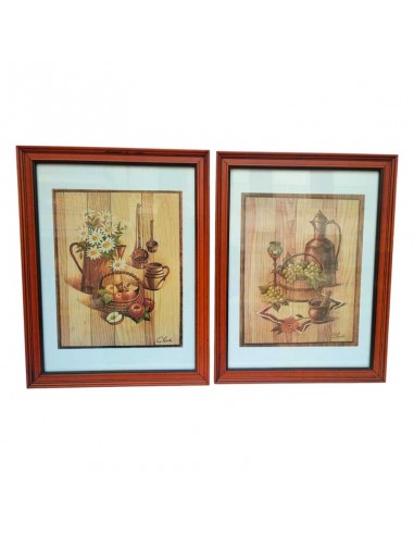 CUADRO BODEGON FRUTA 44x34 set de dos