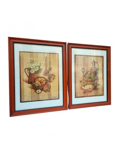 CUADRO BODEGON FRUTA 44x34 set de dos