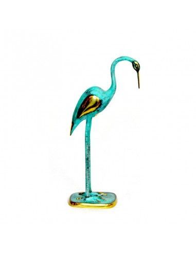 FIGURA DE GARZA DE BRONCE