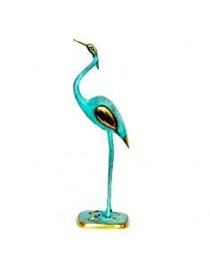 FIGURA DE GARZA DE BRONCE