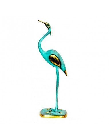 FIGURA DE GARZA DE BRONCE