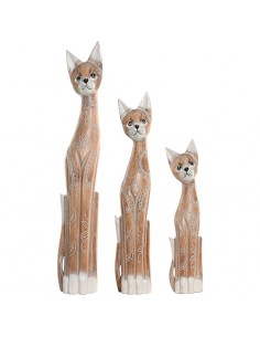 SET 3 GATOS MADERA DISEÑO...