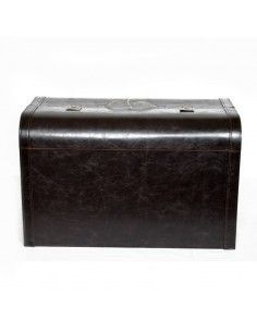 CESTO CUADRADO PARA ROPA DE POLIPIEL MARRON 2