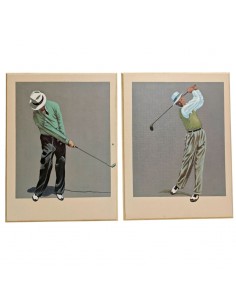 PAREJA CUADROS MADERA GOLF...