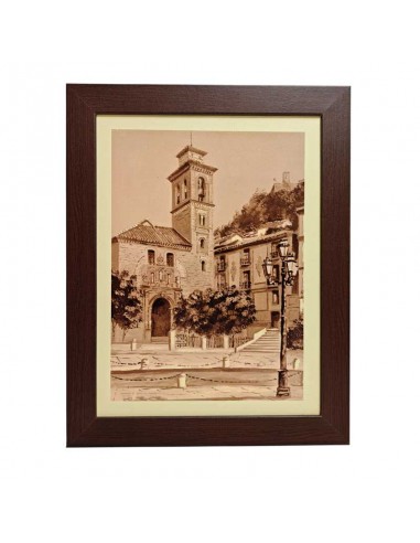 CUADRO IGLESIA SANTA ANA GRANADA 46x36