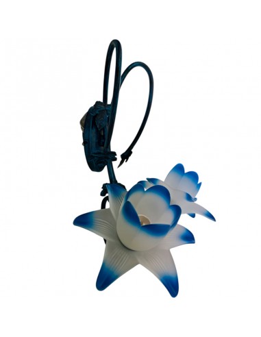 APLIQUE PARED FORJA FLORES AZUL 35x35
