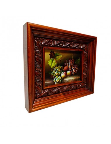 CUADRO BODEGÓN FRUTA CAÑA TALLADA 24x29