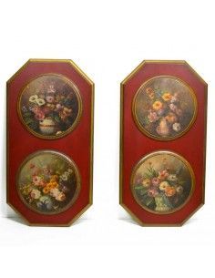 PAREJA DE CUADROS CON IMAGEN FLORES