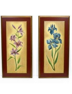 PAREJA DE CUADROS DE FLOR