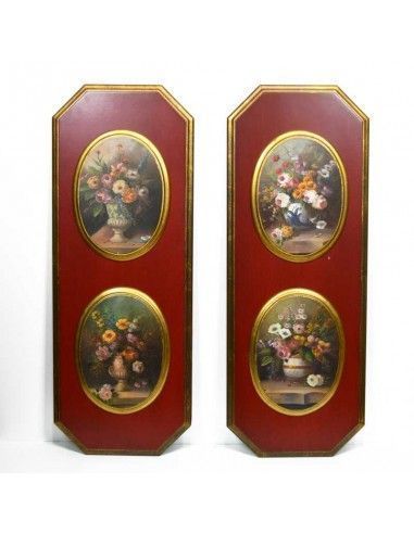 PAREJA DE CUADROS CON IMAGEN FLORES