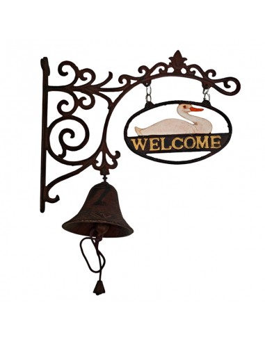 CAMPANA BIENVENIDA FORJA ORO VIEJO 33x36