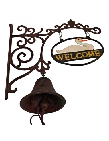 CAMPANA BIENVENIDA FORJA ORO VIEJO 33x36