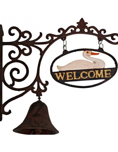 CAMPANA BIENVENIDA FORJA ORO VIEJO 33x36