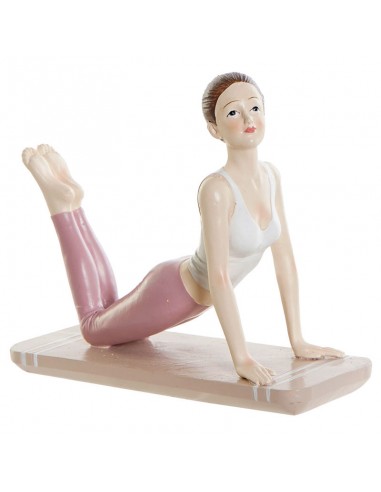 FIGURA RESINA 19X17.5 CHICA YOGA ROSA