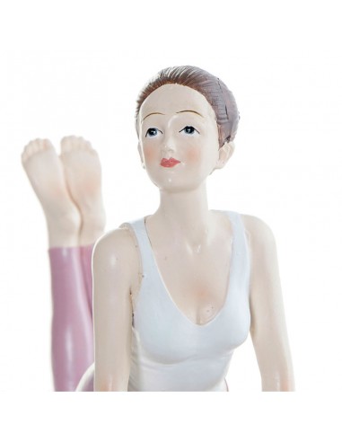 FIGURA RESINA 19X17.5 CHICA YOGA ROSA