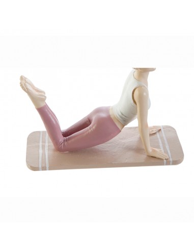 FIGURA RESINA 19X17.5 CHICA YOGA ROSA