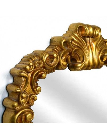 ESPEJO GRANDE DORADO DE RESINA