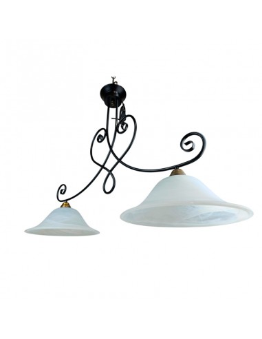 LÁMPARA FORJA NEGRO Y ORO 2LUCES