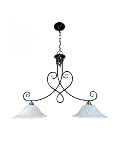 LÁMPARA FORJA NEGRO Y ORO 2LUCES