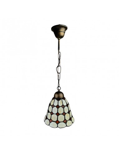 LÁMPARA DE TECHO COLGANTE TIFFANY CREMA