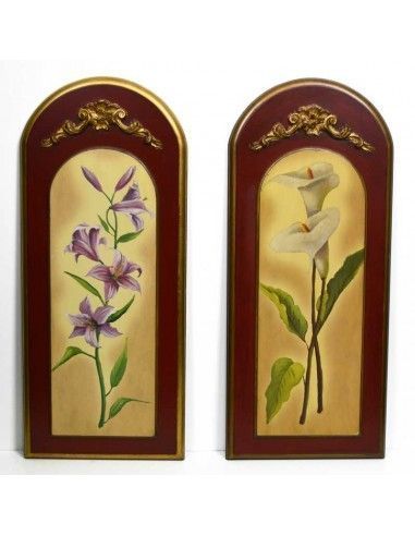 PAREJA DE CUADROS DE FLOR