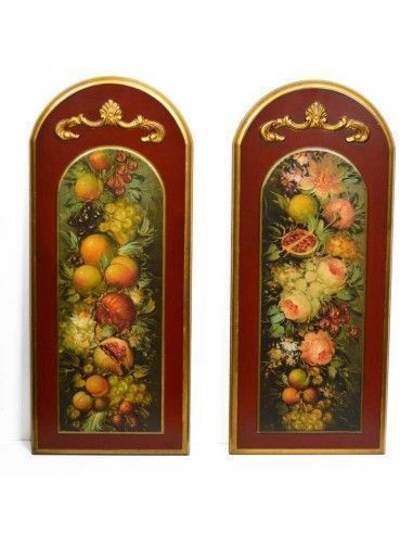 PAREJA DE CUADROS CLASICOS CON IMAGEN DE FRUTA